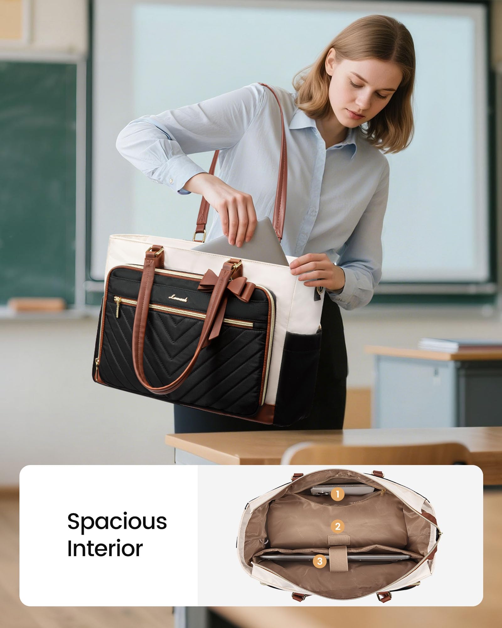 LOVEVOOK tote laptop-compatibility fits 15.6 or 17.3 inch laptops securely for daily work.