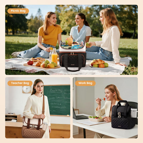 LOVEVOOK versatile lunch tote suits work, picnics, travel, and daily errands.