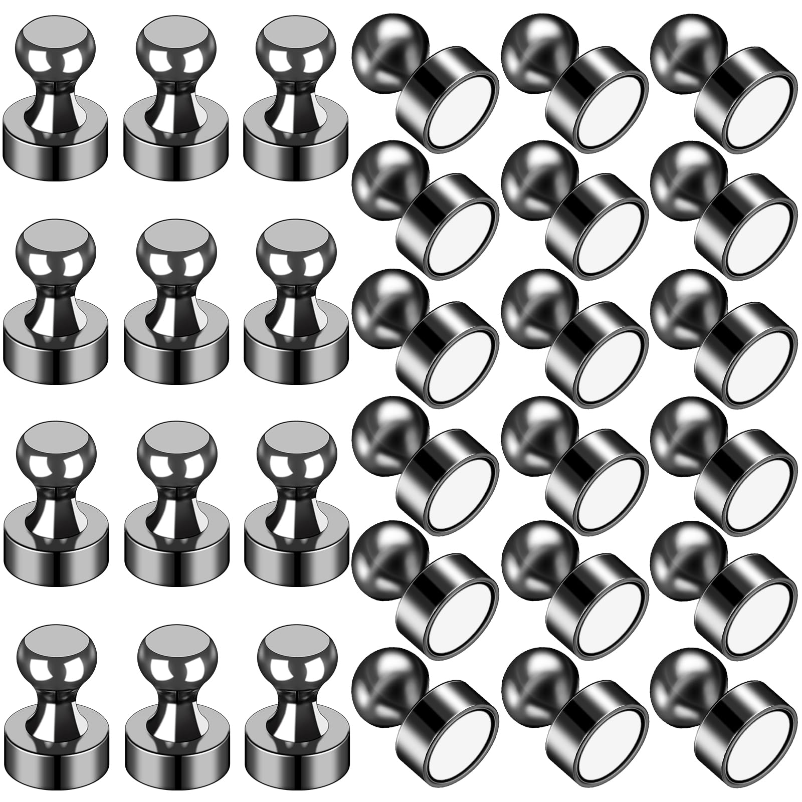 LOVIMAG fridge magnets 30pcs in black for secure paper holding