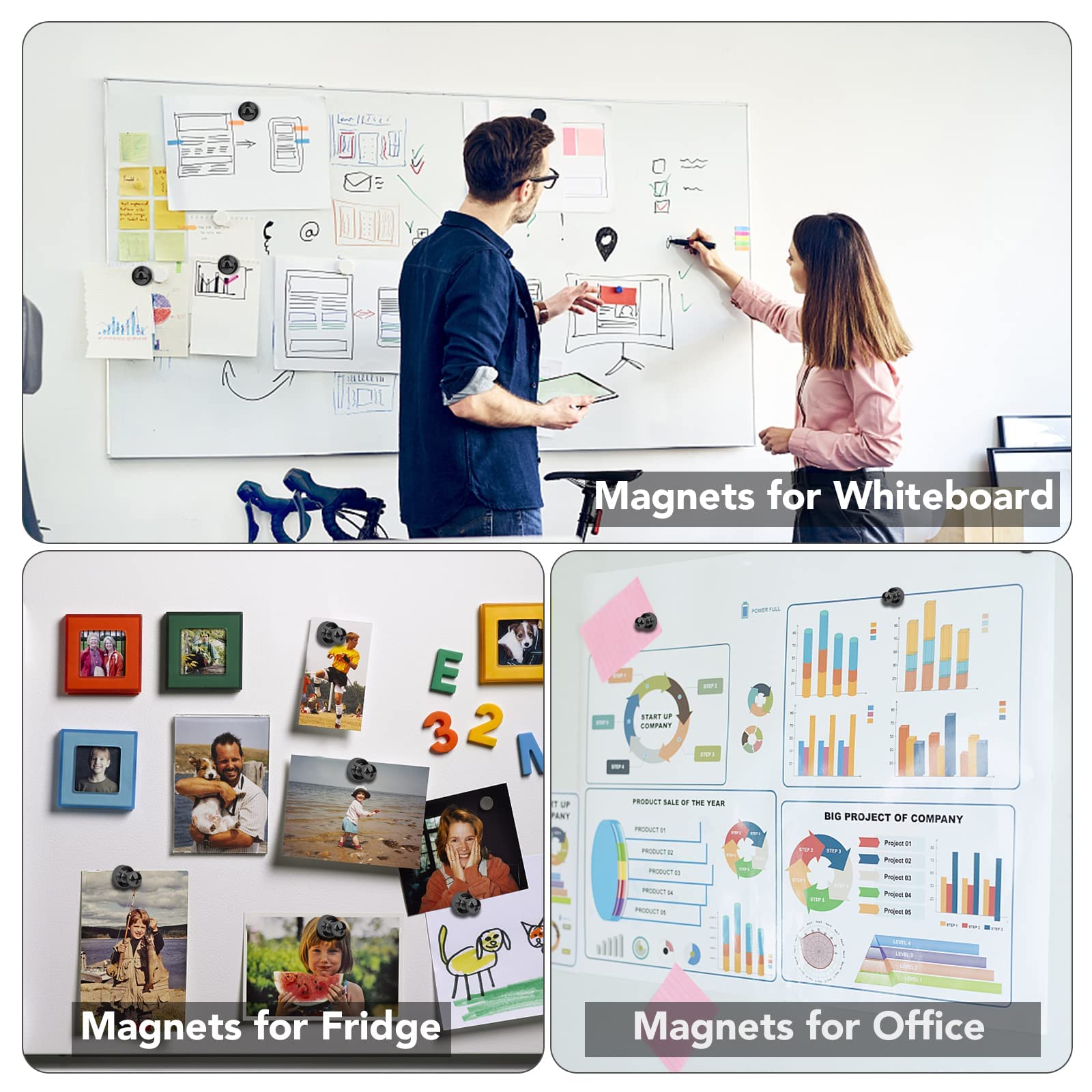 Classroom setup with LOVIMAG magnets organizing maps and notes