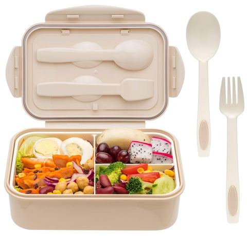 LOVINA bento box with 1400ml capacity and included spoon and fork for on-the-go meals