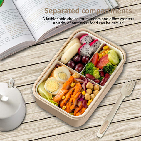 LOVINA bento box highlighting three-compartment design and compact form