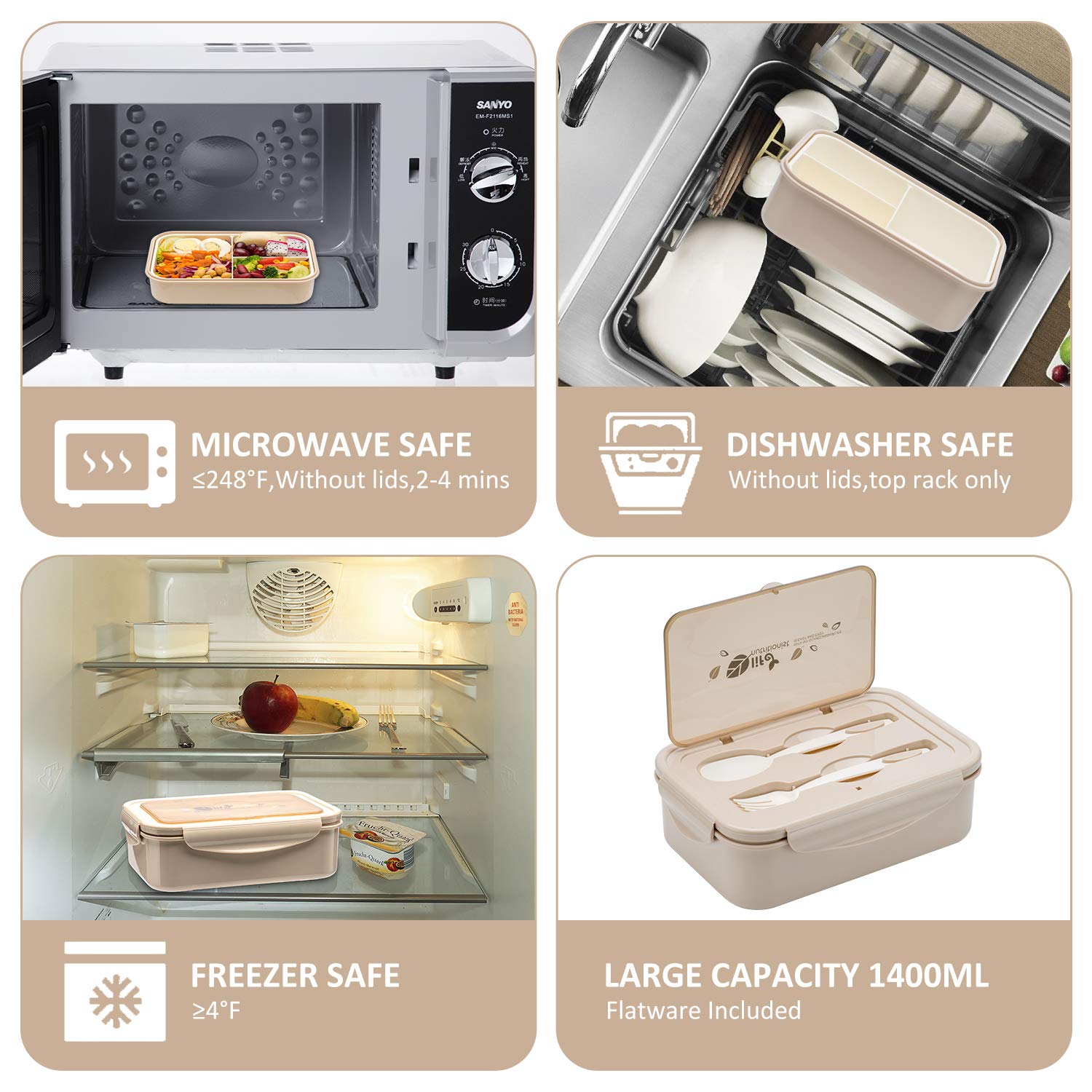 LOVINA bento box microwave and freezer safe for quick heat or cold storage