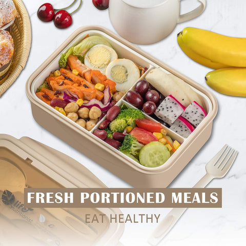 LOVINA portable bento box with three compartments for organized meals