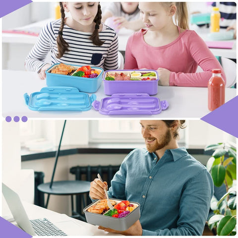 LOVINA purple lunch box is microwave, freezer, and dishwasher safe.