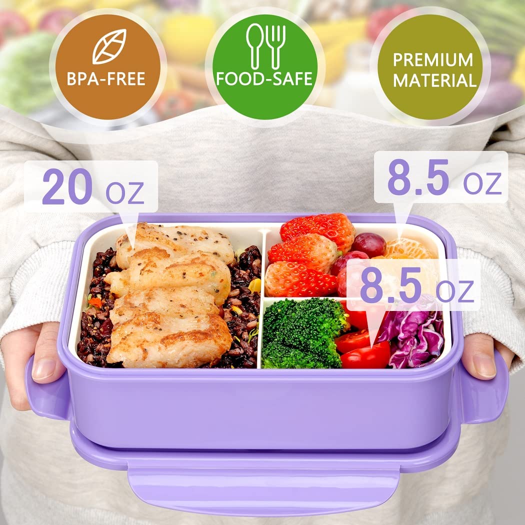 LOVINA bento box shows three compartments for portion control.