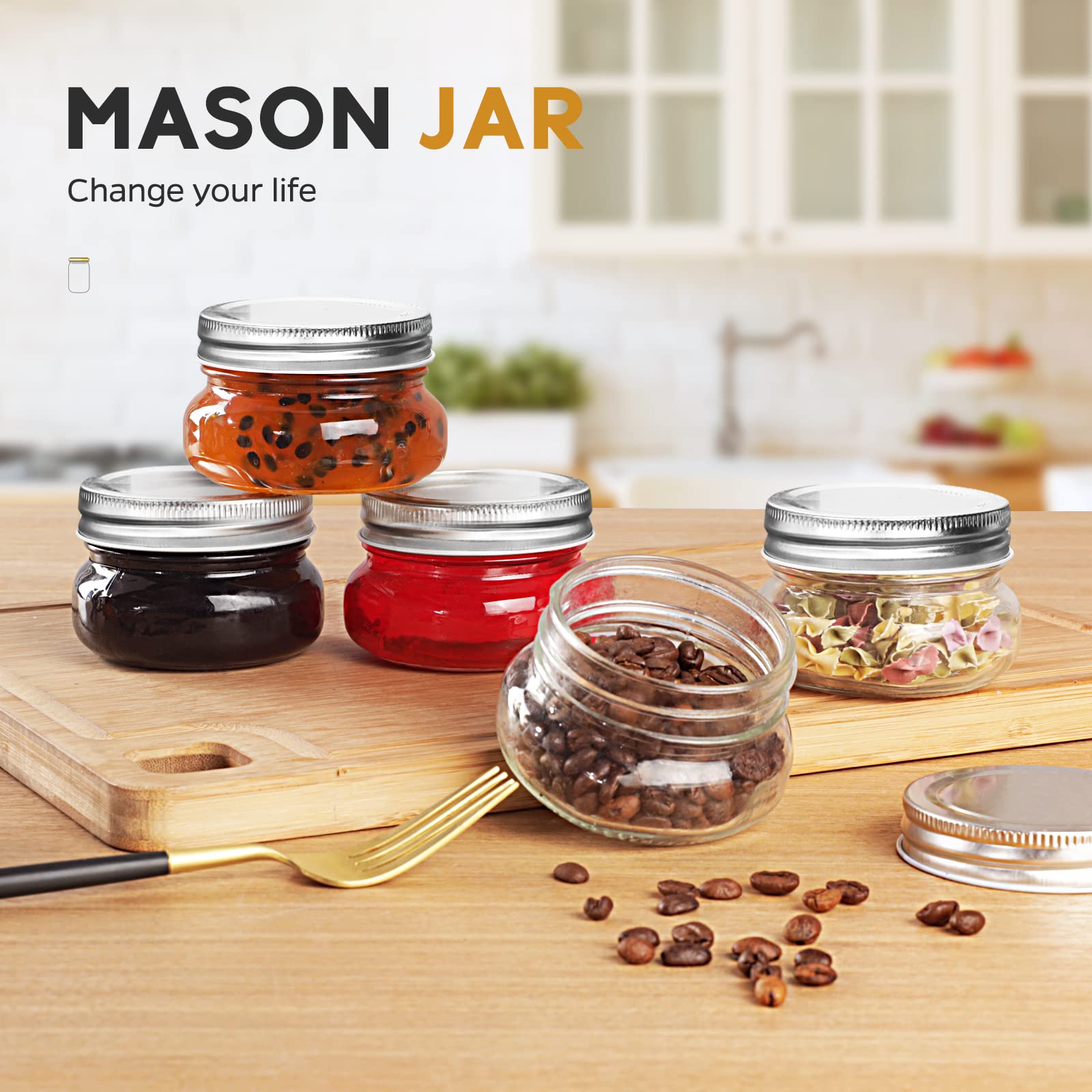 LovoIn mason jar for jams, jellies, or spice storage.