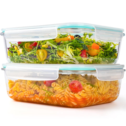 LOVYANXUE 80oz glass storage container with lid, clear view for quick contents check.