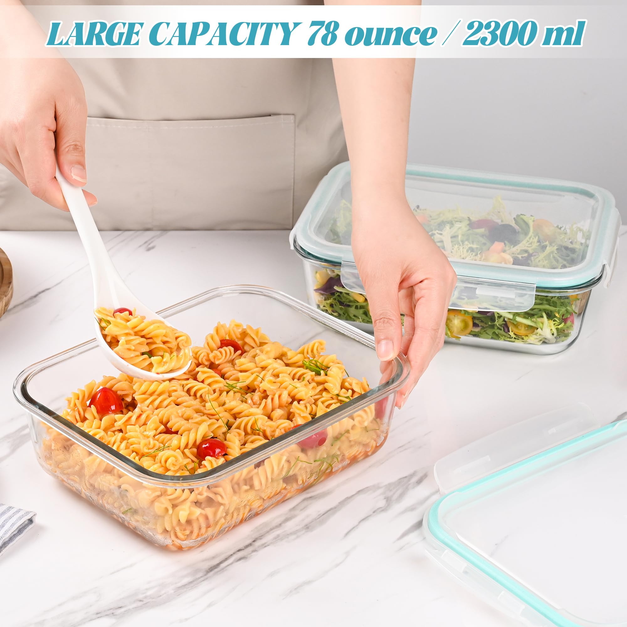 LOVYANXUE wide-mouth glass container for easy filling and cleaning.