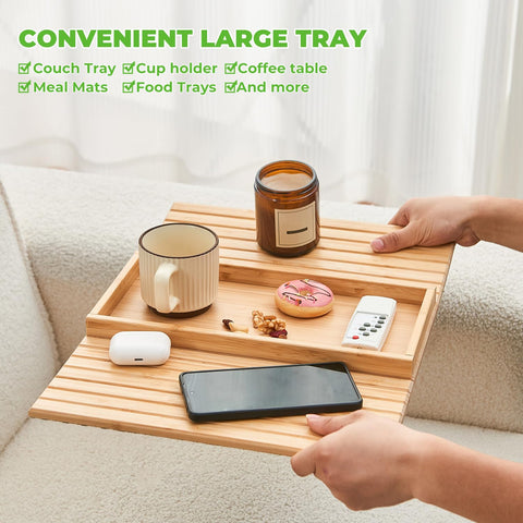 LOVYANXUE Arm Tray with raised edges prevents spills and holds items secure.