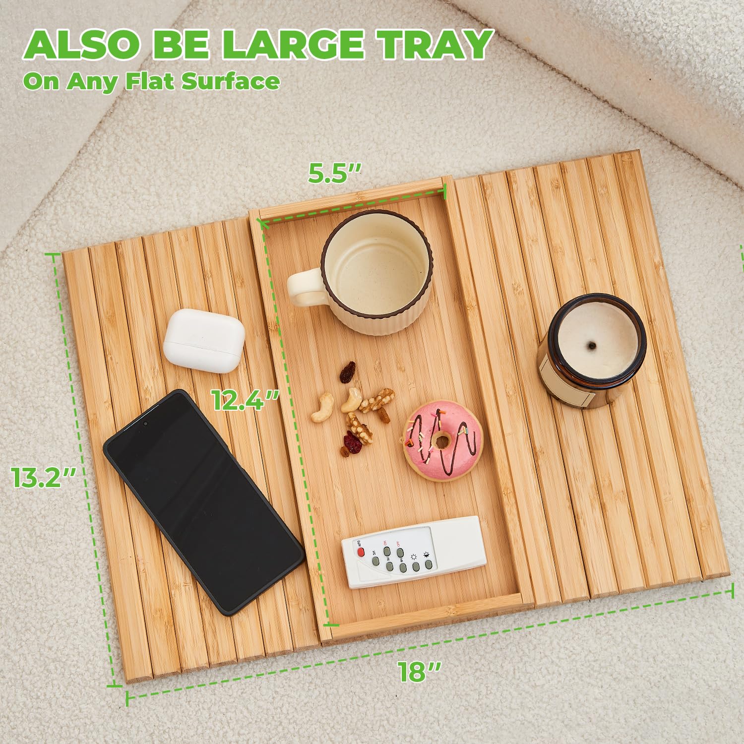 LOVYANXUE Bamboo Tray folded flat for space saving storage.