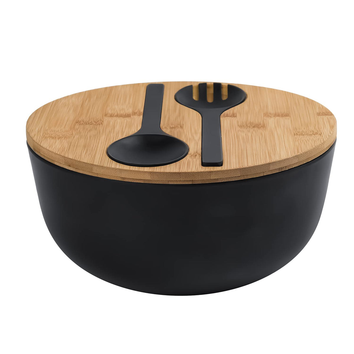 LOVYANXUE bamboo fiber salad bowl with servers on a table for family meals.