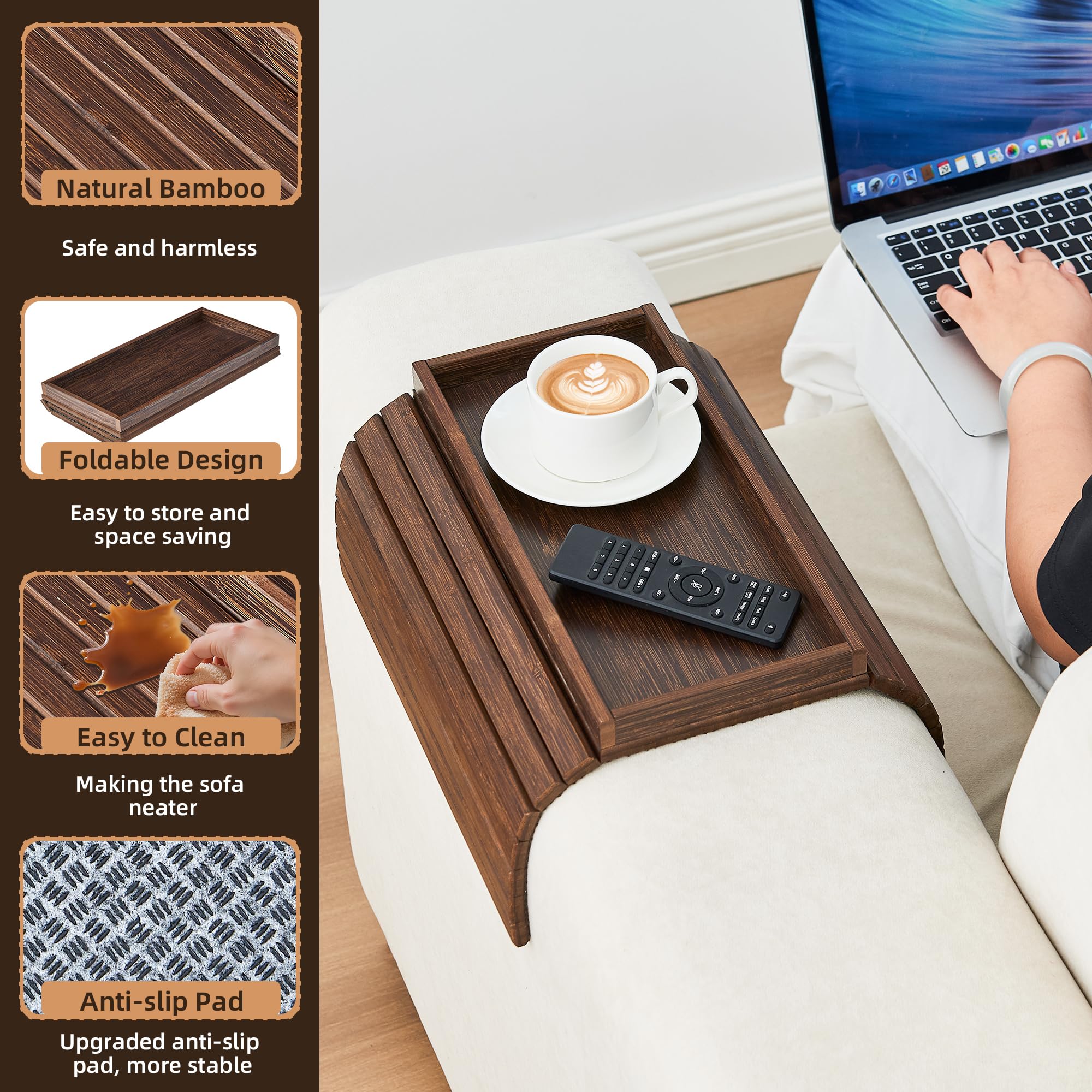 LOVYANXUE bamboo sofa tray foldable design for easy storage