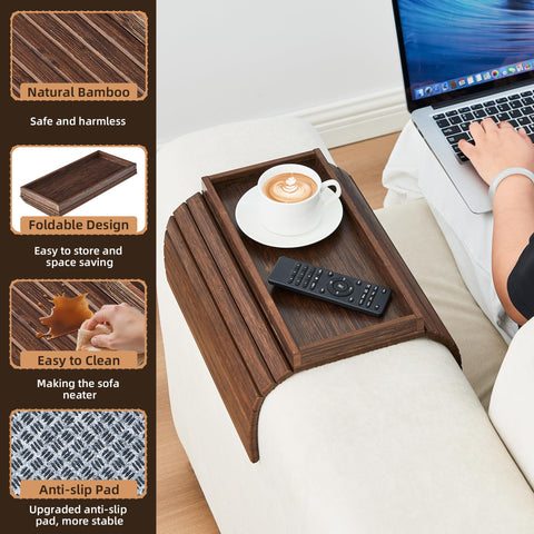 LOVYANXUE bamboo sofa tray foldable design for easy storage