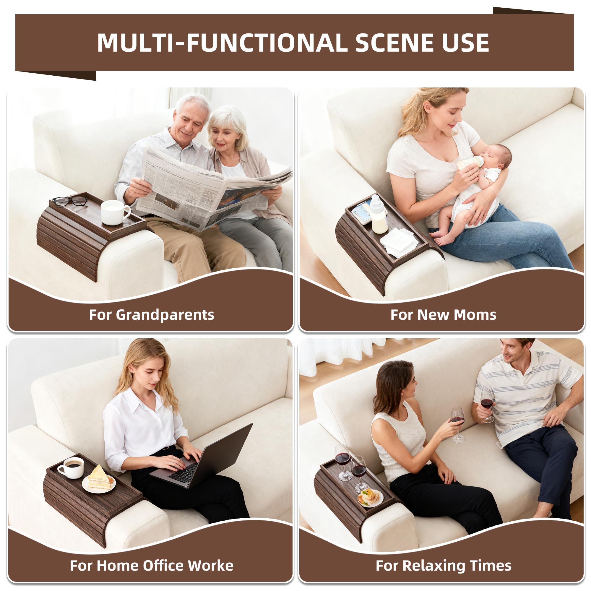 LOVYANXUE raised-edge tray prevents spills on the sofa
