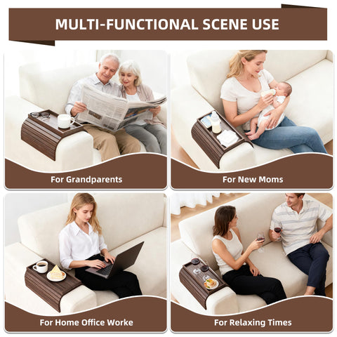 LOVYANXUE raised-edge tray prevents spills on the sofa