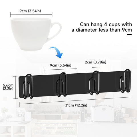 LOXSUN inverted-drying mug rack for quick drainage and less dust.