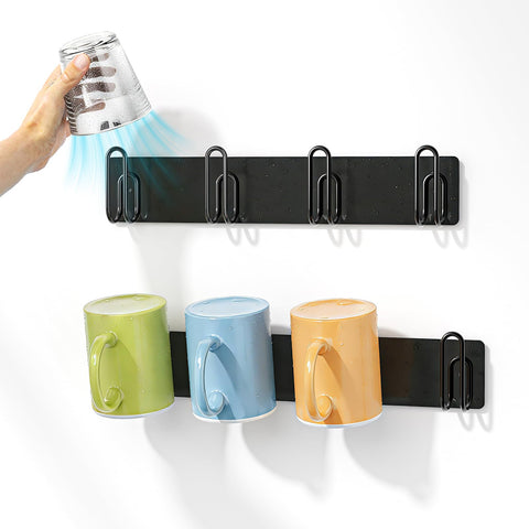 LOXSUN wall-mounted mug rack showing space-saving design.