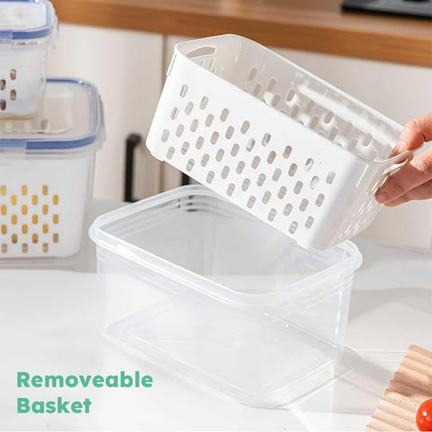 Clear white Loyanger fridge organizer features visibility for quick access.