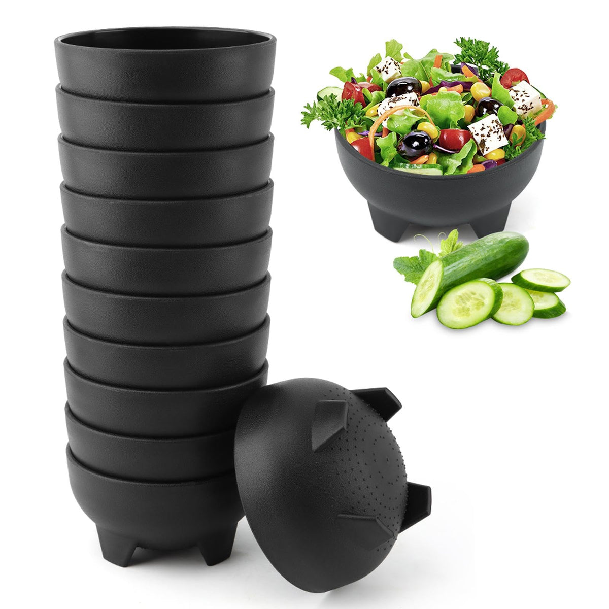 Loyanger 12pc salsa bowls in black for dips and snacks at gatherings