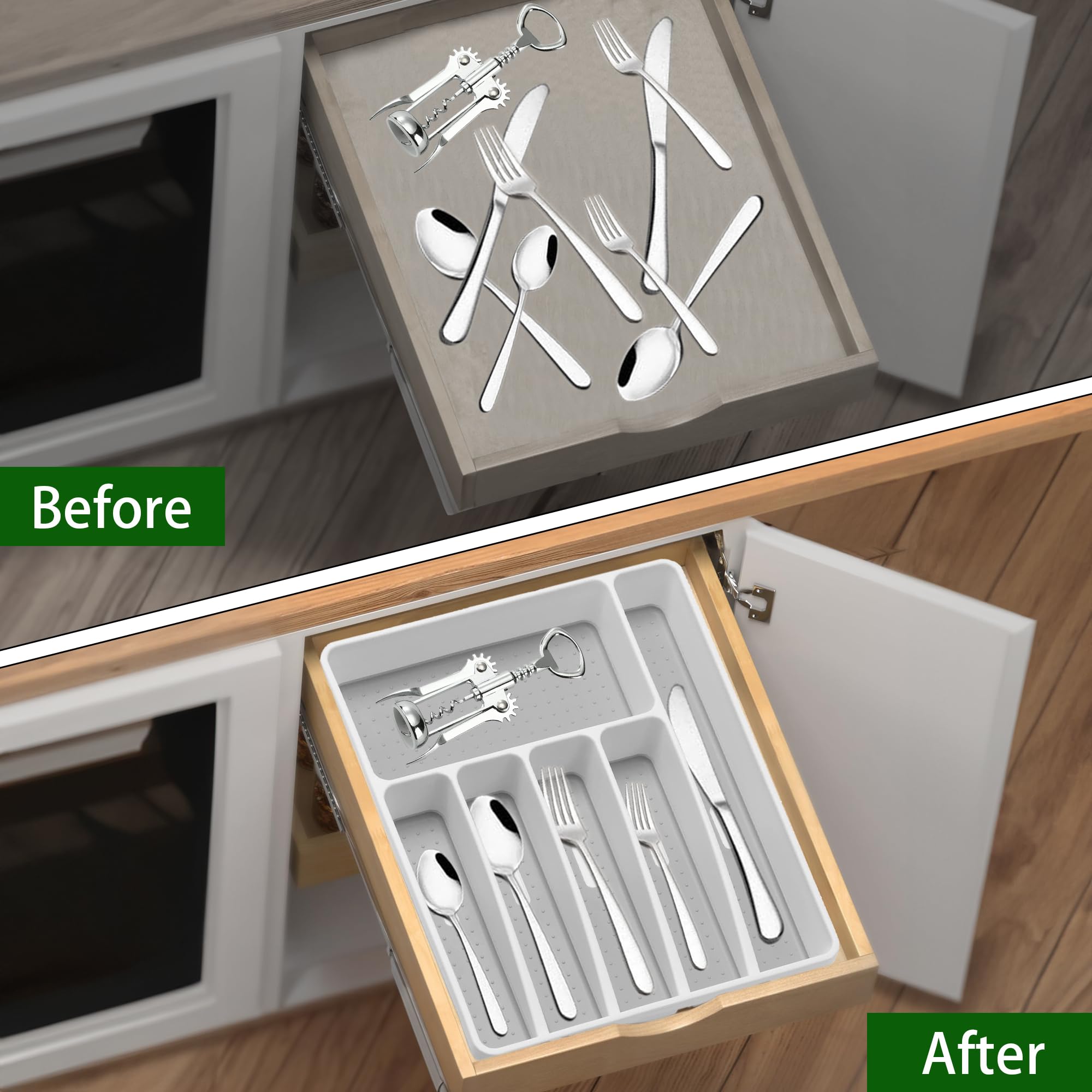 Loyareal non-slip base keeps items secure while opening the drawer