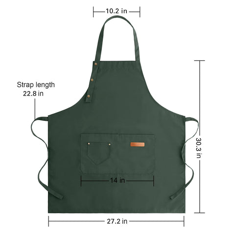 LOYGLIF green waterproof-style apron shields clothes from spills.