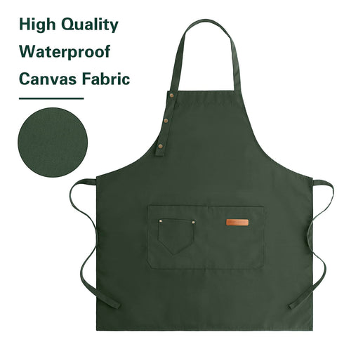 LOYGLIF apron shown in real-life scenarios for home cooking and more.