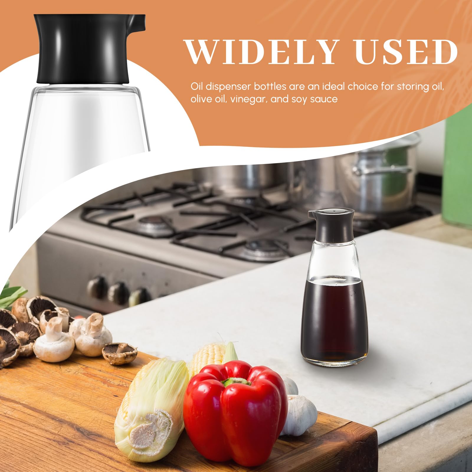 LOYIM cruet dispenser leak-proof-cap ensures clean counters during cooking