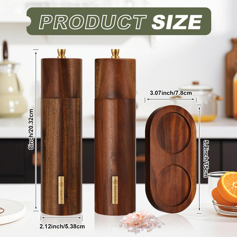 LOYIM wooden pepper grinder with acacia finish delivers consistent grind for pepper notes.