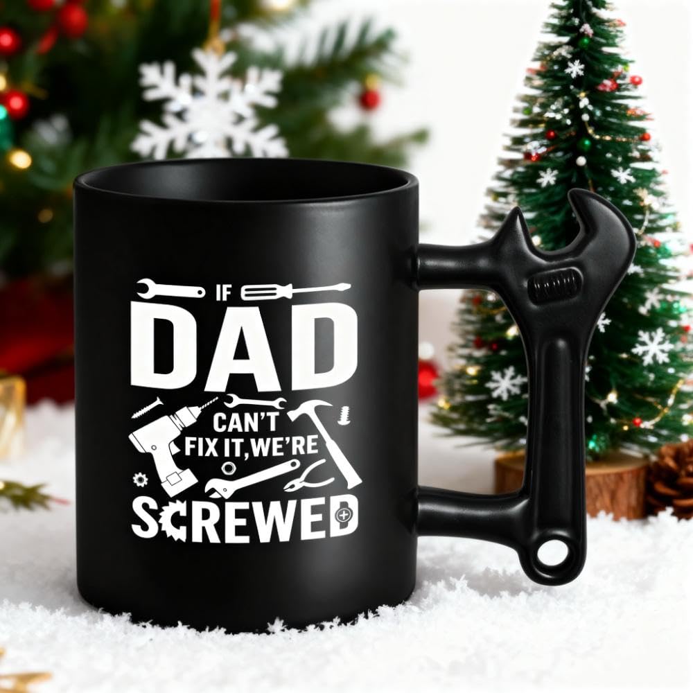 LOZACHE 11oz dad coffee mug, ideal size for hot beverages and quick sips.