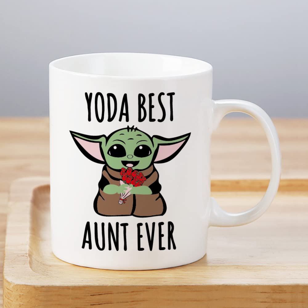 LOZACHE Baby Yodas roses mug, ideal aunt gift for special moments.