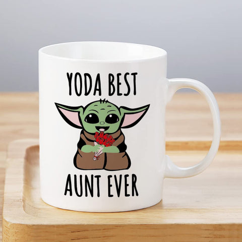 LOZACHE Baby Yodas roses mug, ideal aunt gift for special moments.