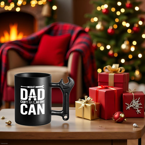LOZACHE black ceramic dad mug showing premium material for everyday use.