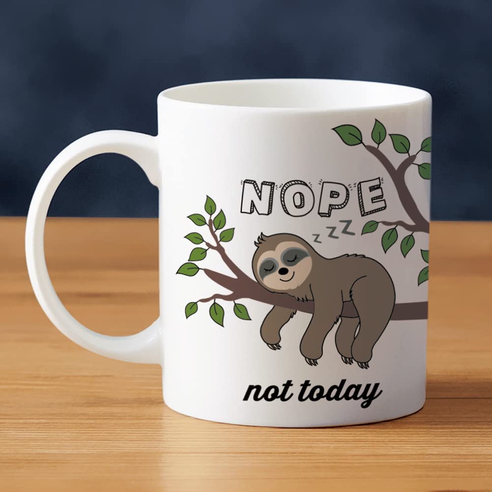 LOZACHE cute sloth mug, front view, adds playful charm to morning coffee routines.