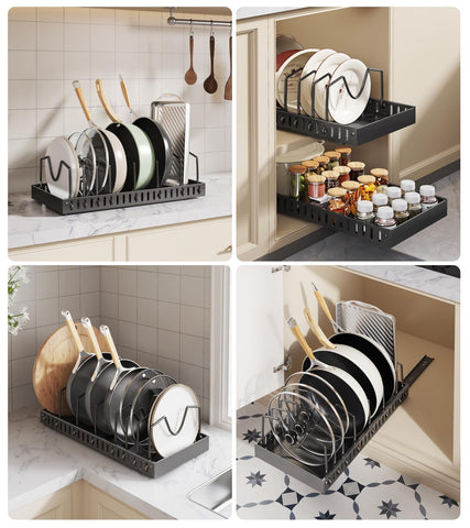 Lozovin 2-pack black finish blends with most kitchens and adds durability.