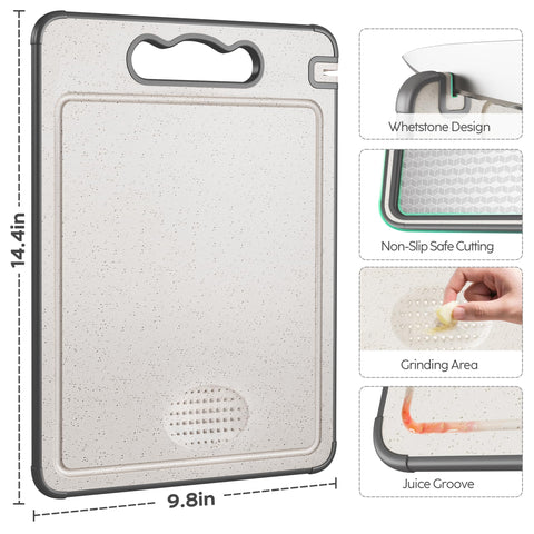 Lozovin cutting board features a silicone non-slip edge for stability