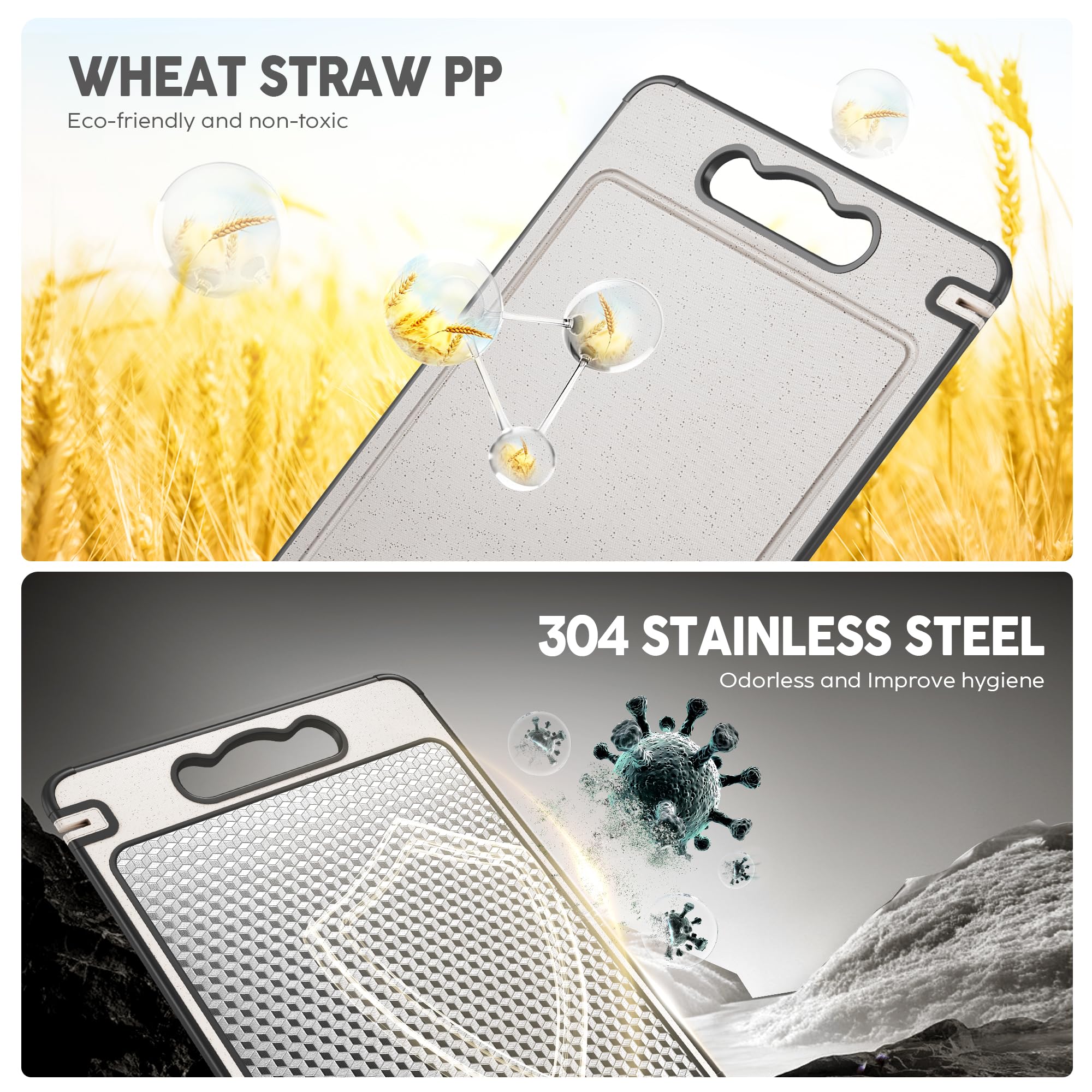 Lozovin cutting board wheat straw side for fruits and vegetables