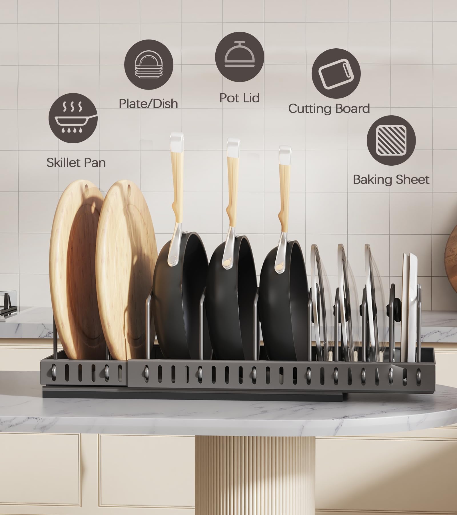 Lozovin two-pack under-cabinet storage helps maximize compact kitchens.