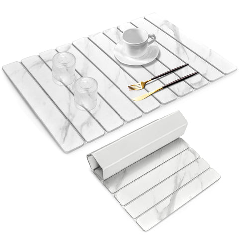 Lprmnnc large stone drying mat on marble counter speeds up drying