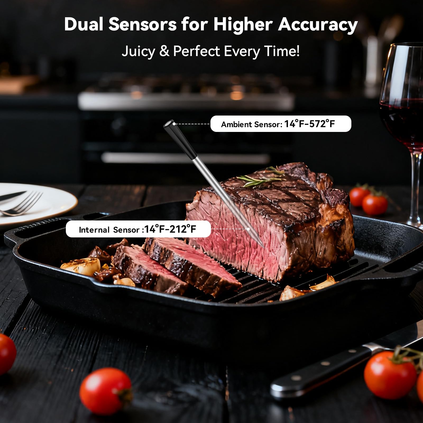 LPSUK rechargeable probes with base offer fast charging and long runtime.