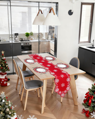 LRDOVIS dining-table setup styled with runner for festive table