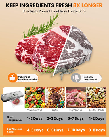 LSA Apparel vacuum sealer with digital timer aiding precise portions