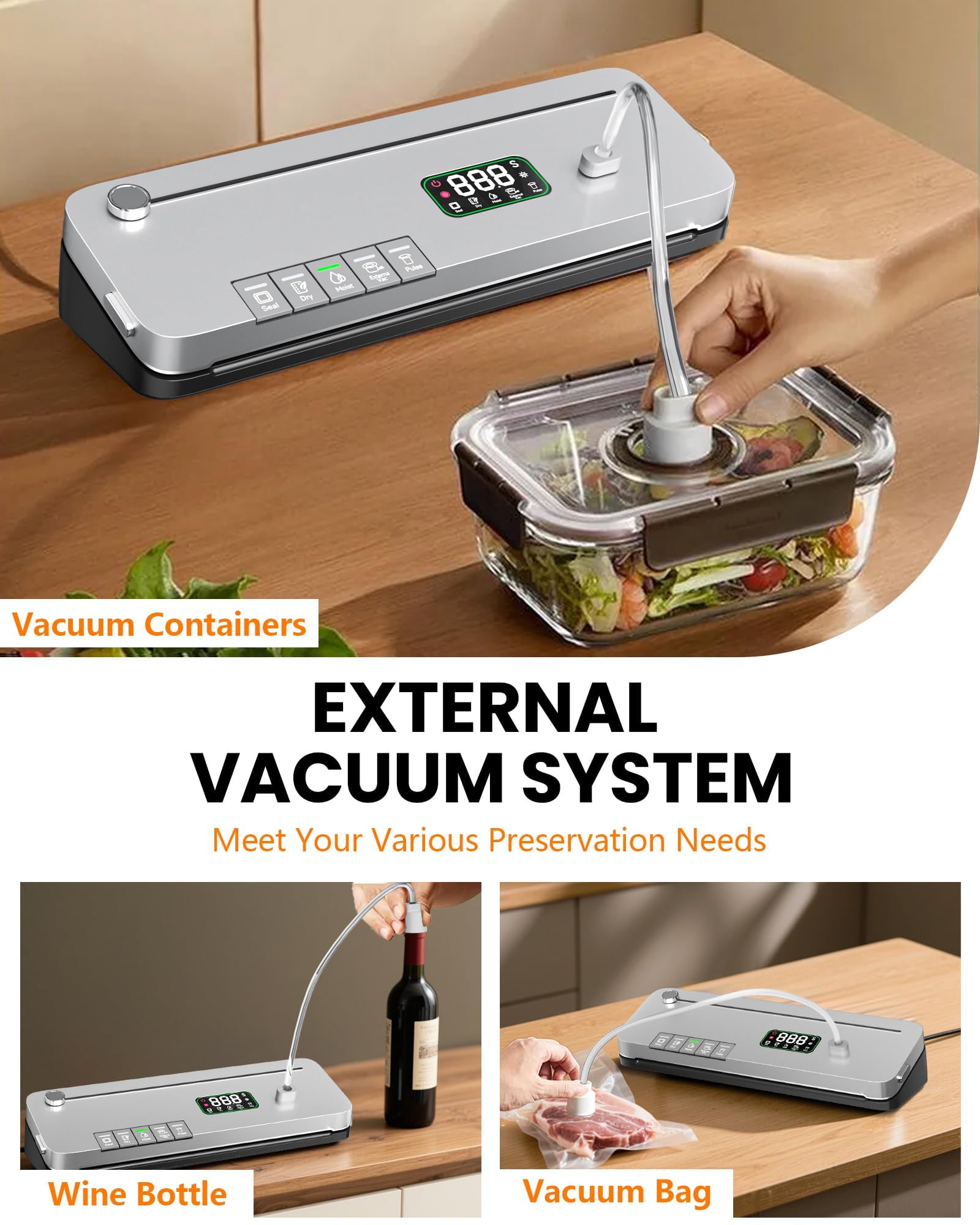 LSA Apparel vacuum sealer in compact form on a clean countertop