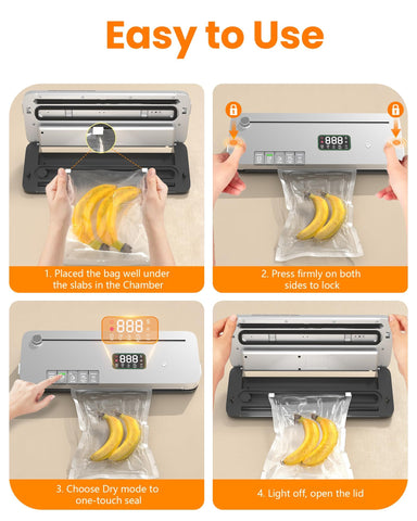 LSA Apparel vacuum sealer with external cutter for custom bag sizes