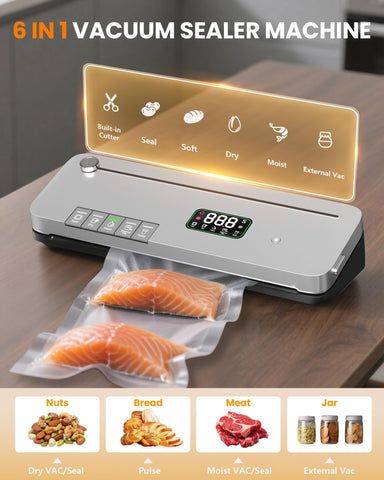 LSA Apparel vacuum sealer showing quick seal and pulse features