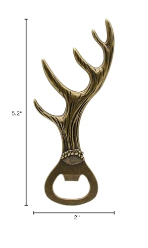 LSJ ORIGINAL durable deer antler bottle opener for parties in bronze