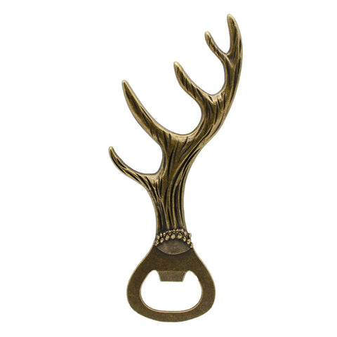 LSJ ORIGINAL pocket-size deer antler bottle opener with smooth grip