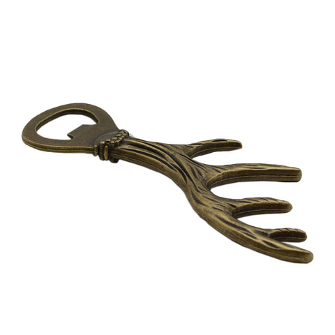 LSJ ORIGINAL vintage-style deer antler bottle opener as a classy bar tool