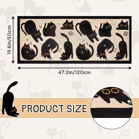 LSYDCARM black cat mat non-slip bottom helps prevent sliding on smooth floors.