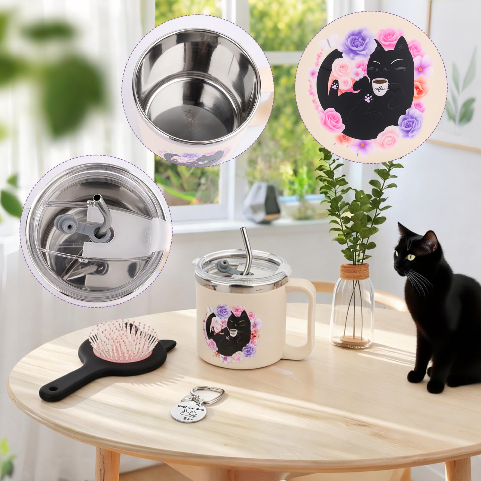 LSYDCARM cat keychain adds charm to bags and keys with style